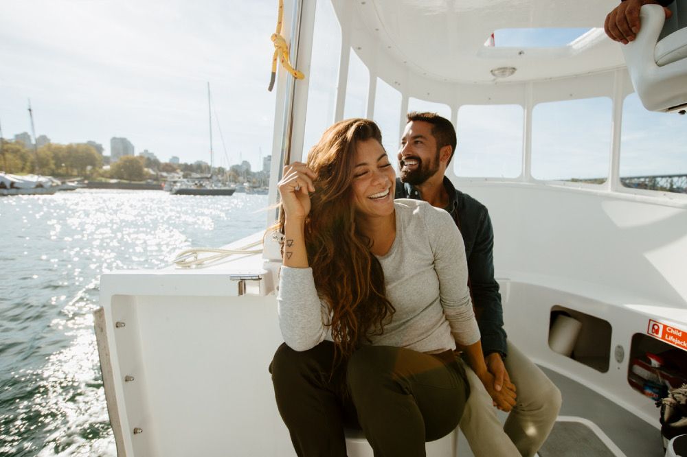 a covered electric tour boat operated by faslsecreek ferries