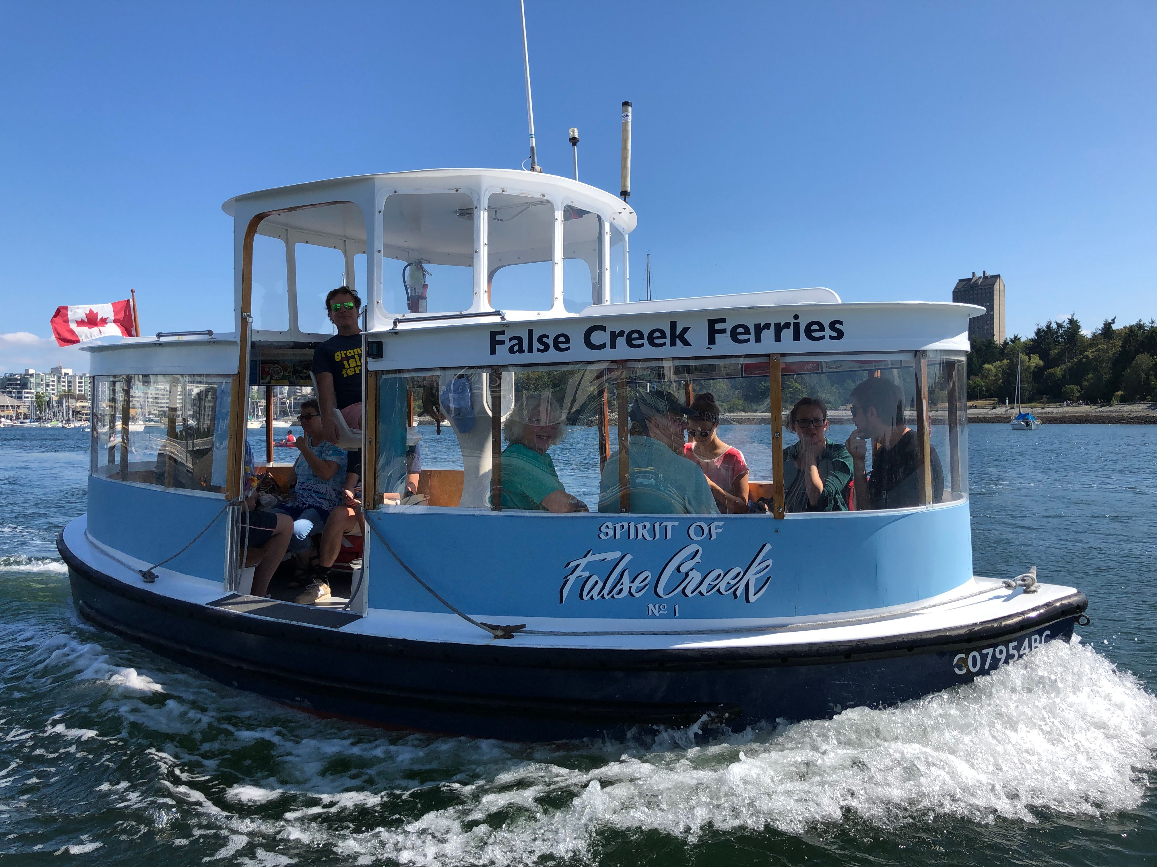 a ferry underway in false creek