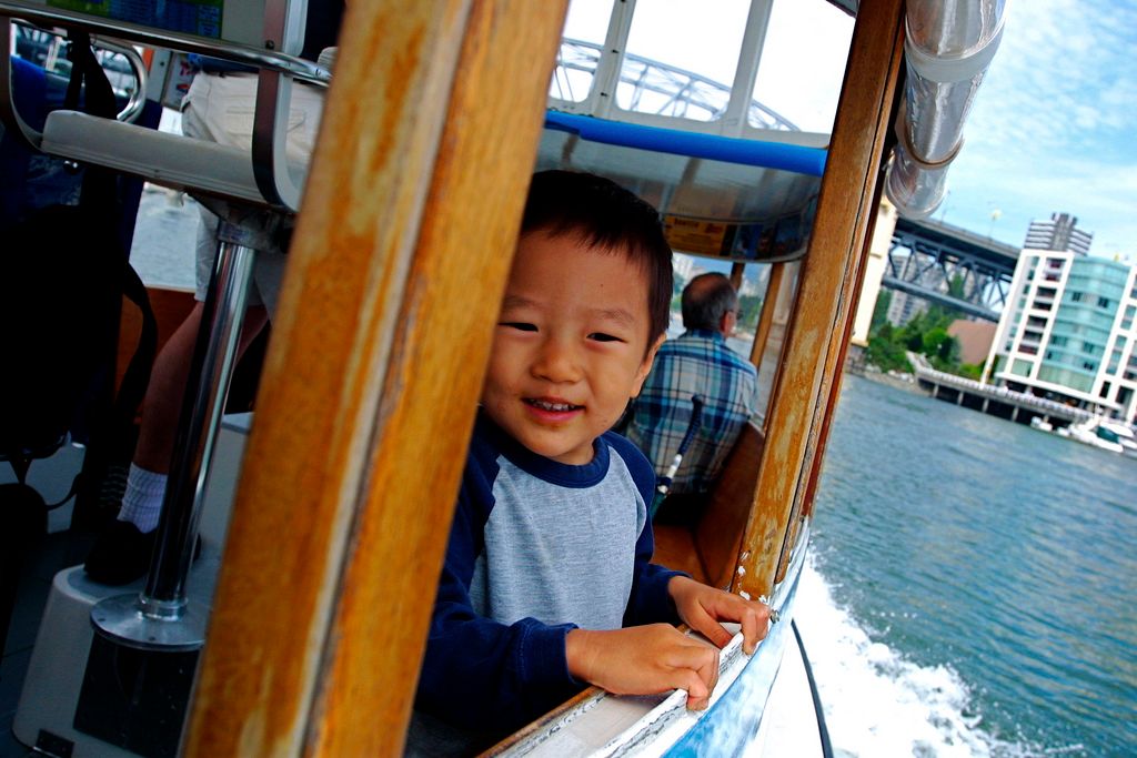 a ferry underway in false creek