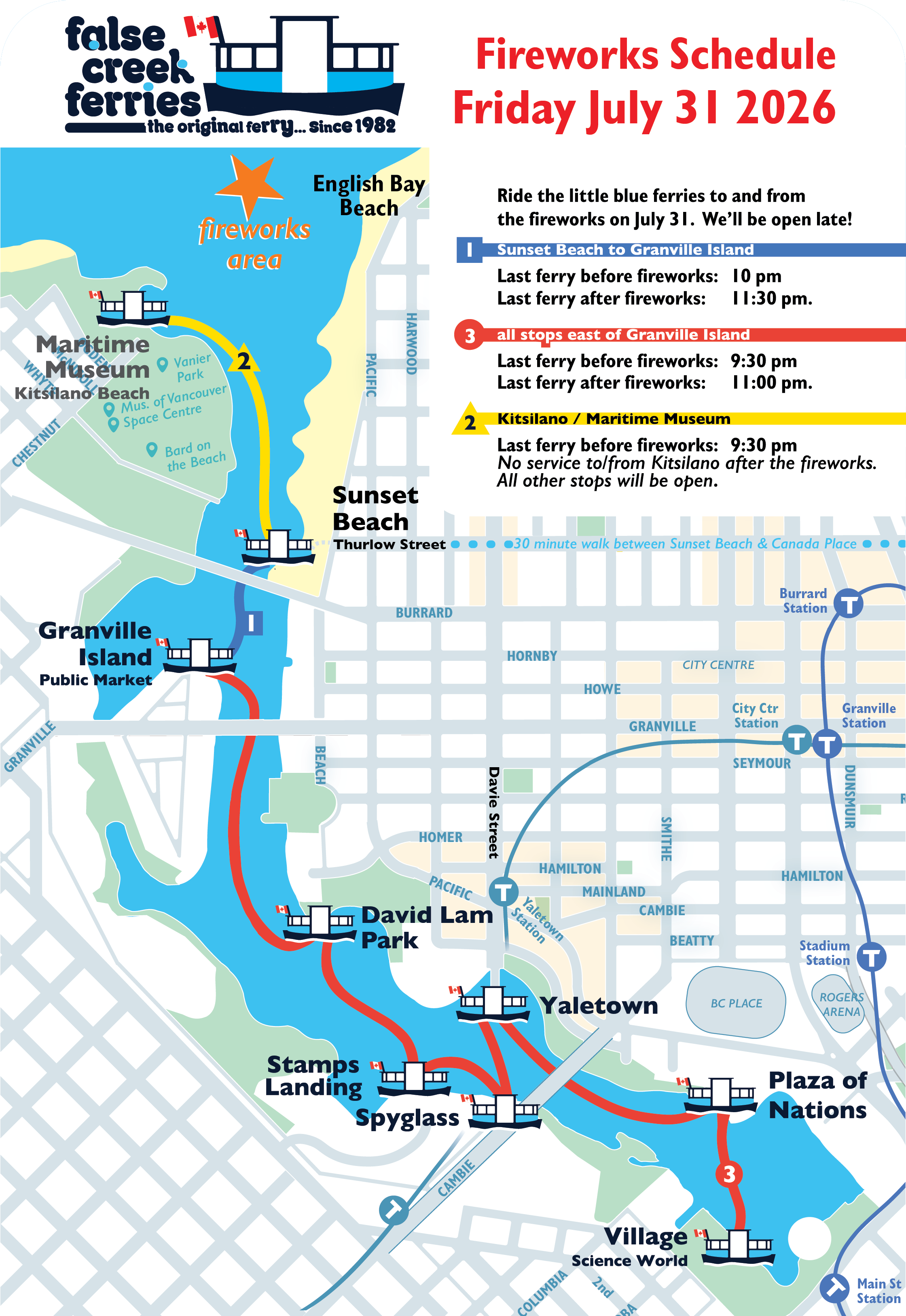 falsecreek ferries route map